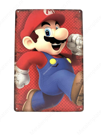 Super Mario - Red - Gaming - Metal Wall Sign
