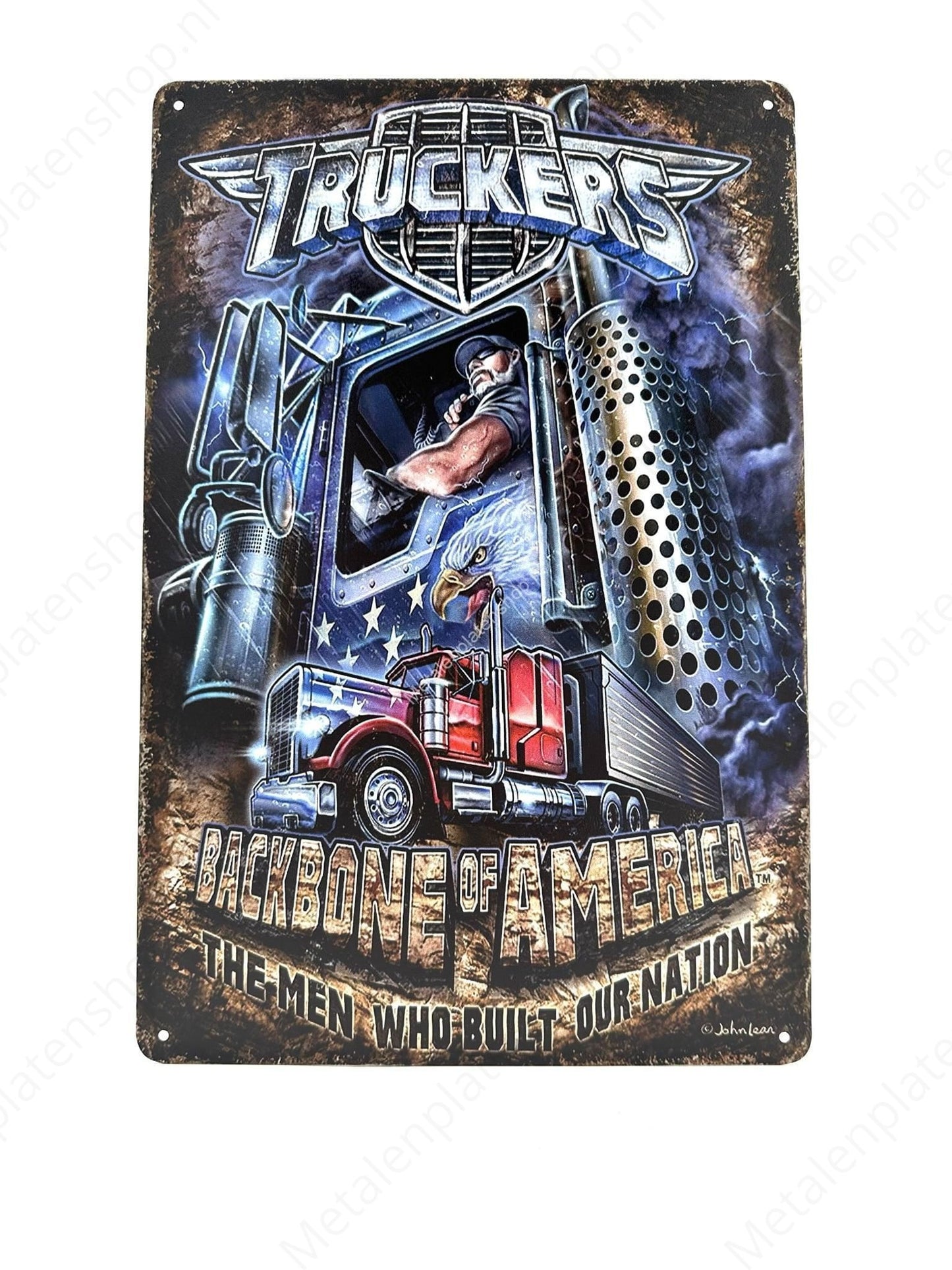 LKW - Trucker - Rückgrat Amerikas - Metallwandschild