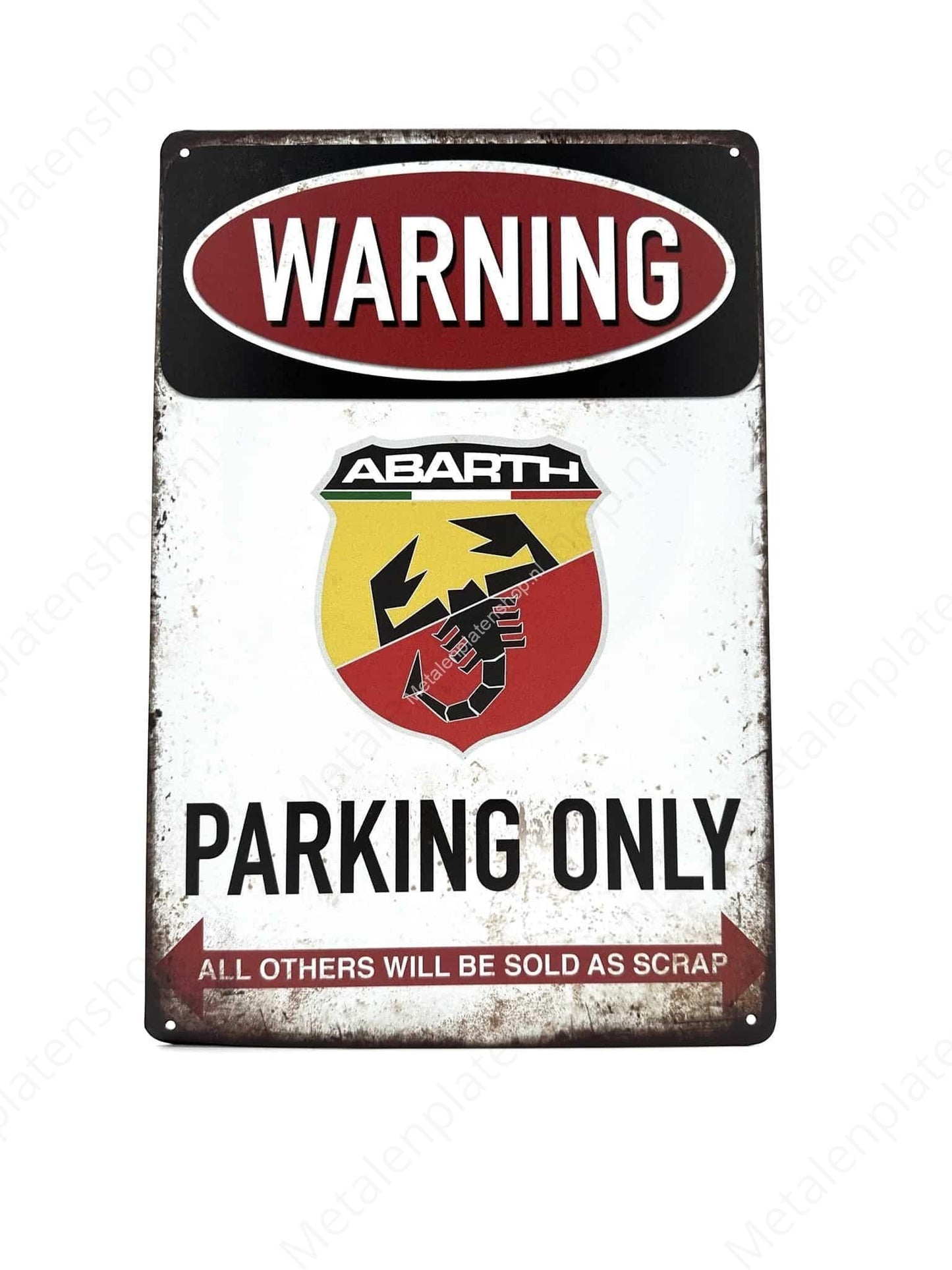 Abarth Parking Only - Parking - Metal Wall Sign
