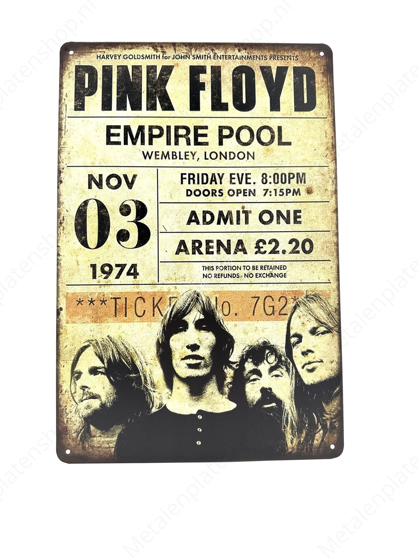 Pink Floyd - Empire Pool - Music - Metal Wall Sign