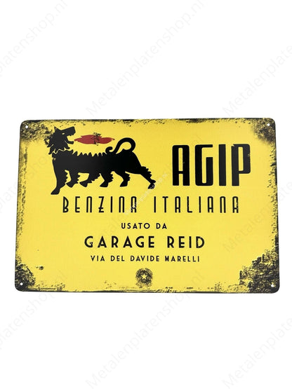 AGIP Benzina Italiana - Petrol - Metal Wall Sign