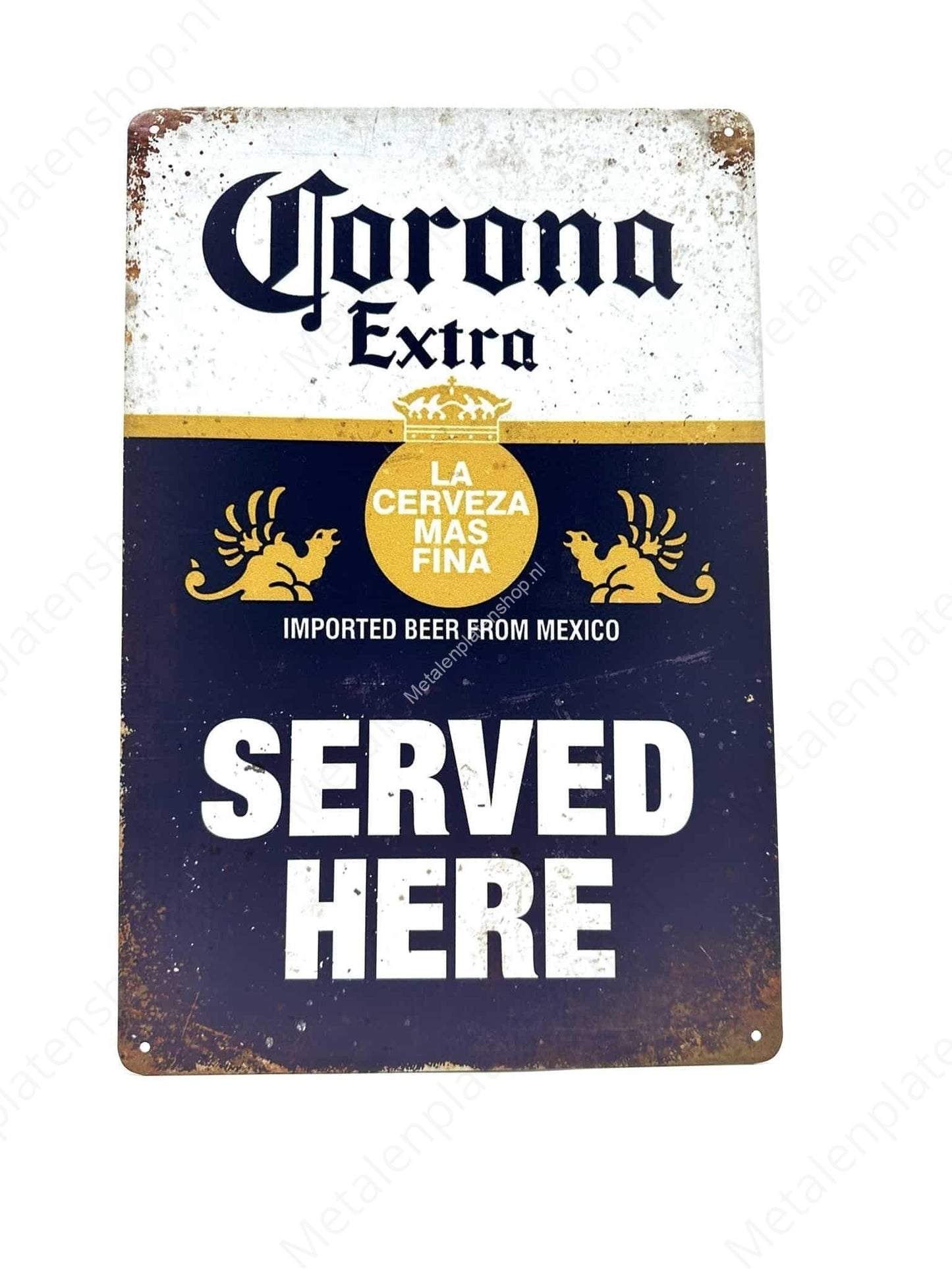 Corona Extra Served Here - Bier - Metallwandschild