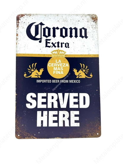Corona Extra Served Here - Bier - Metallwandschild