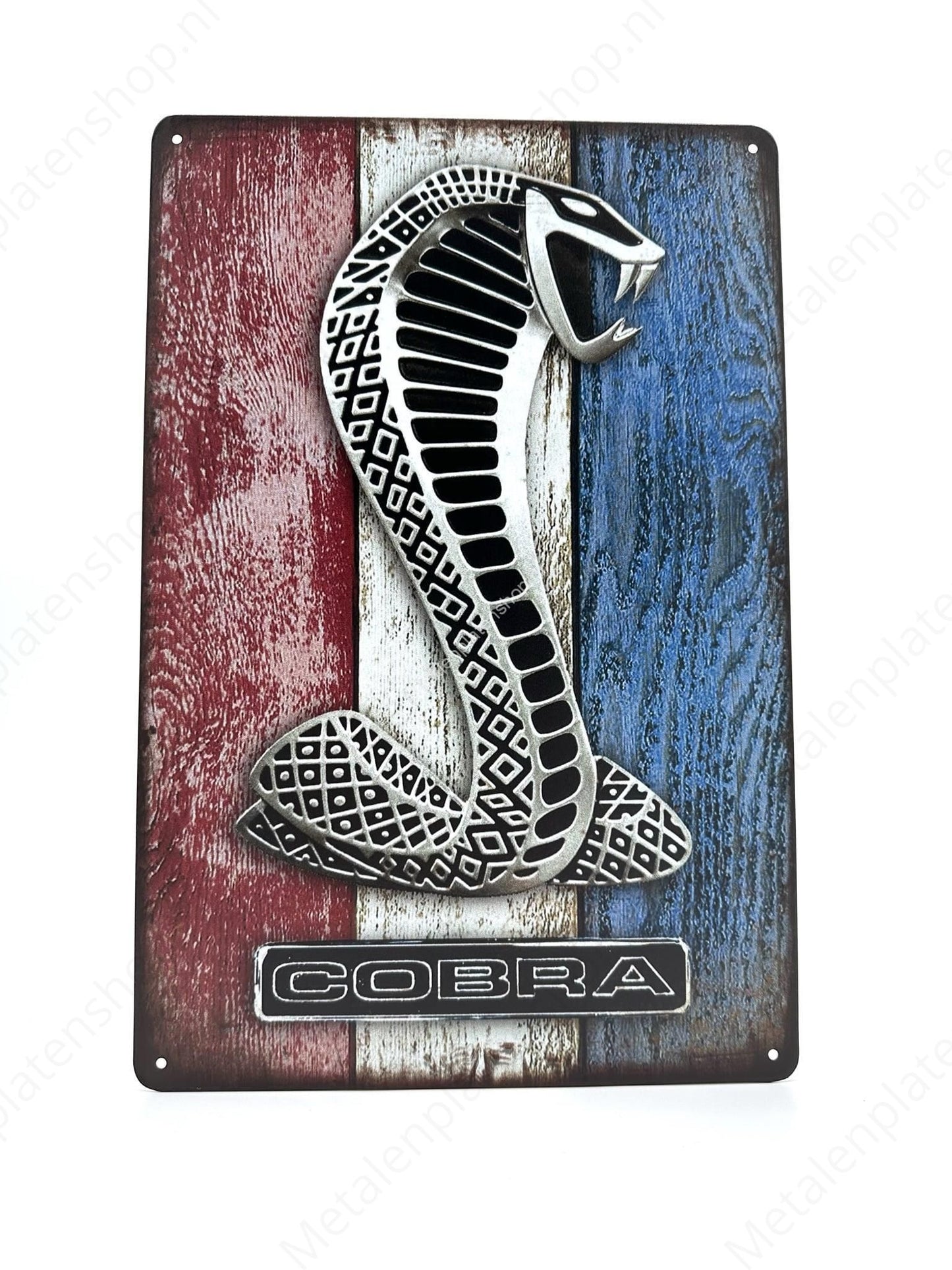 Cobra – Rot Weiß Blau – Metallwandschild