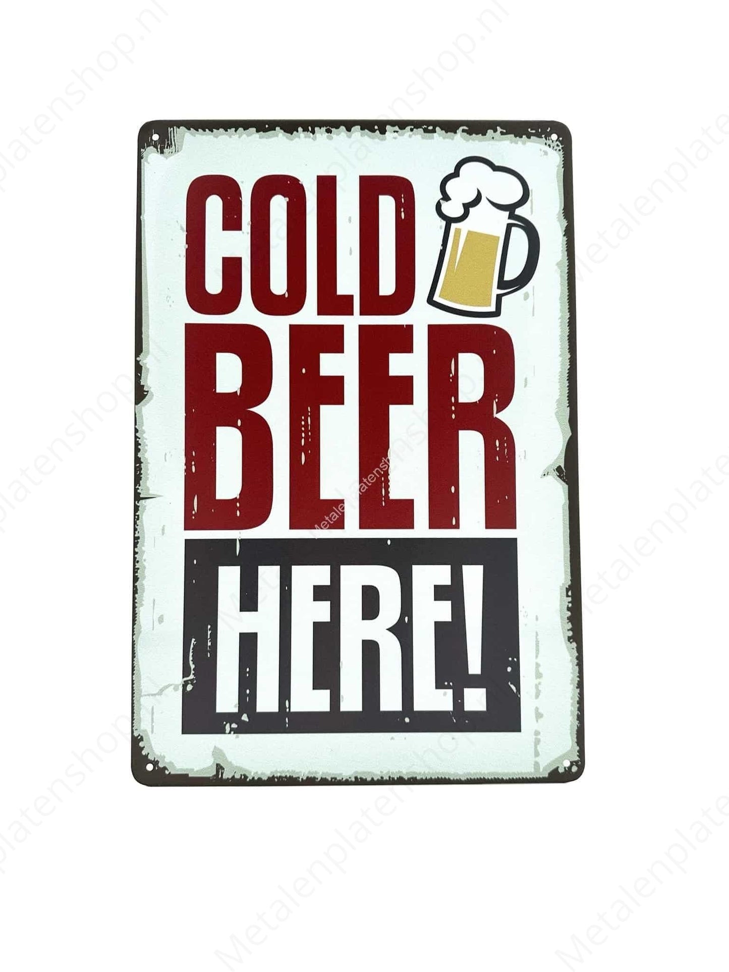 Kaltes Bier hier! - Biere - Metallwandschild