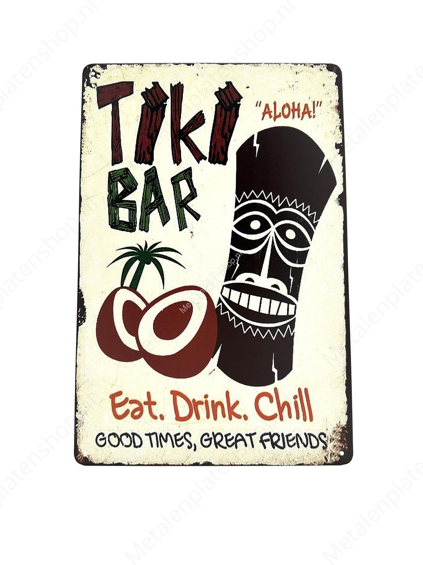 Tiki Bar Aloha - Bar - Garage - Metal Wall Sign