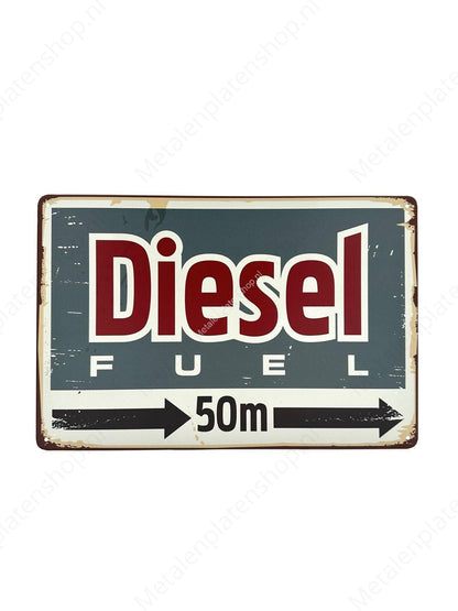 Diesel 50 meters - Fuels - Garage - Metal Wall Sign