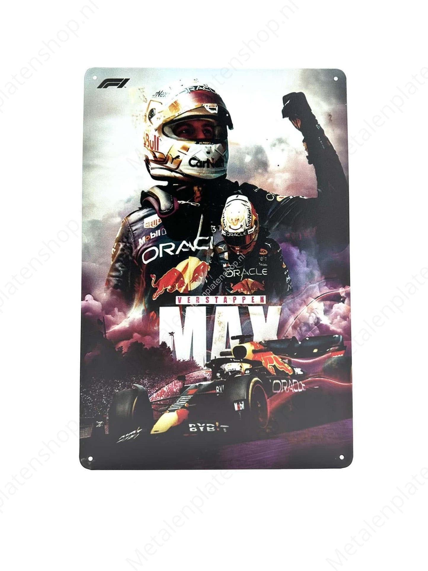 Max Verstappen – Jubel – Faust – Metallwandschild