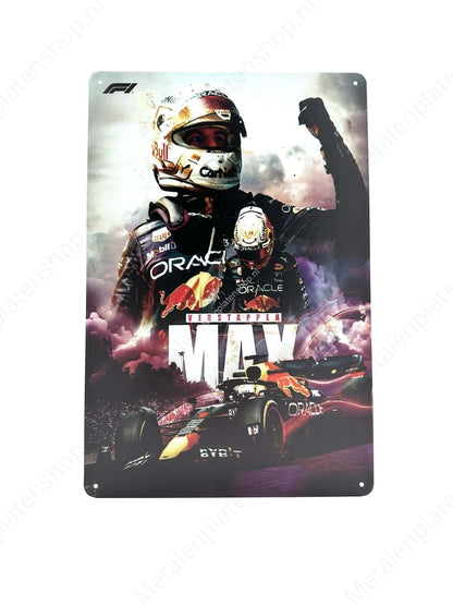 Max Verstappen – Jubel – Faust – Metallwandschild