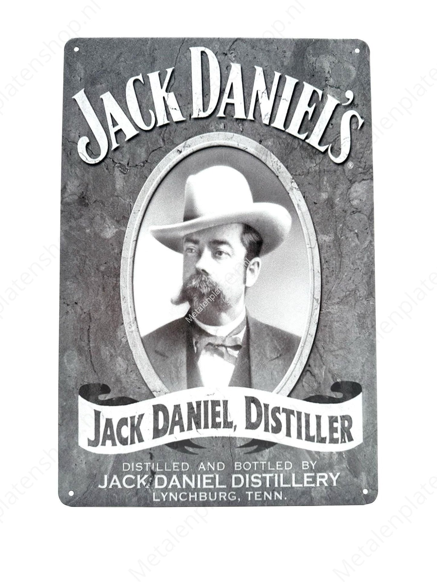 Jack Daniels - Black/White - Distiller - Metal Wall Sign