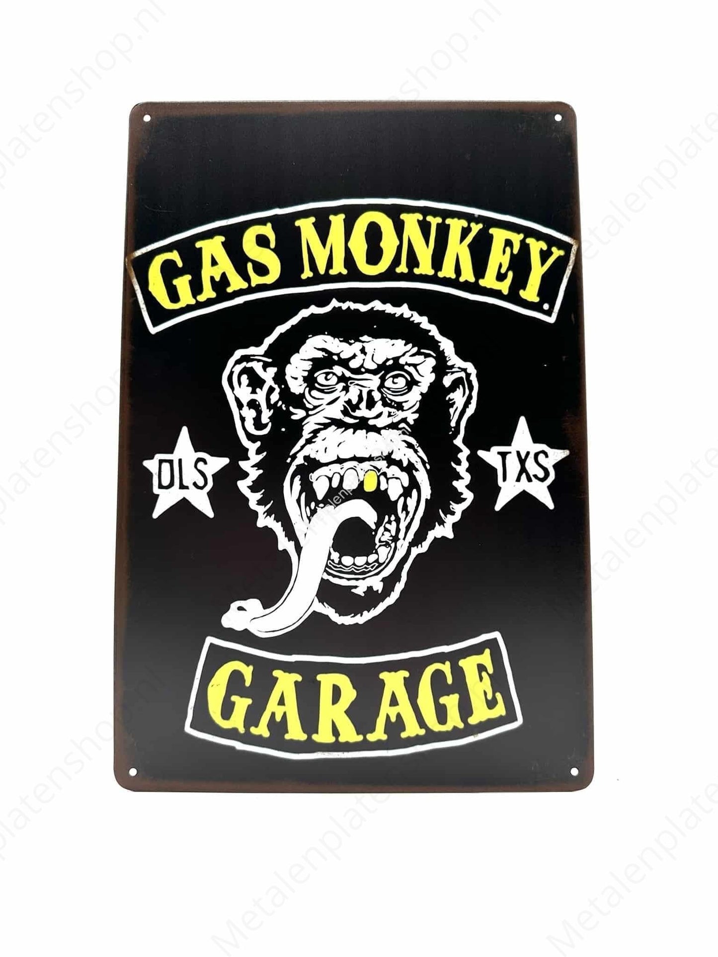 Gas Monkey – Garage – Gelb – Metallwandschild