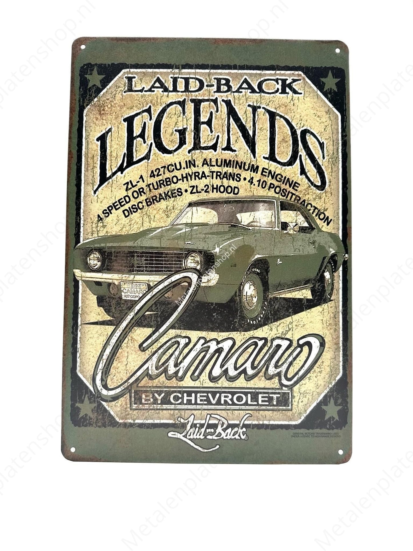 Laid-Back - Legends - Camaro by Chevrolet - Metal Wall Sign
