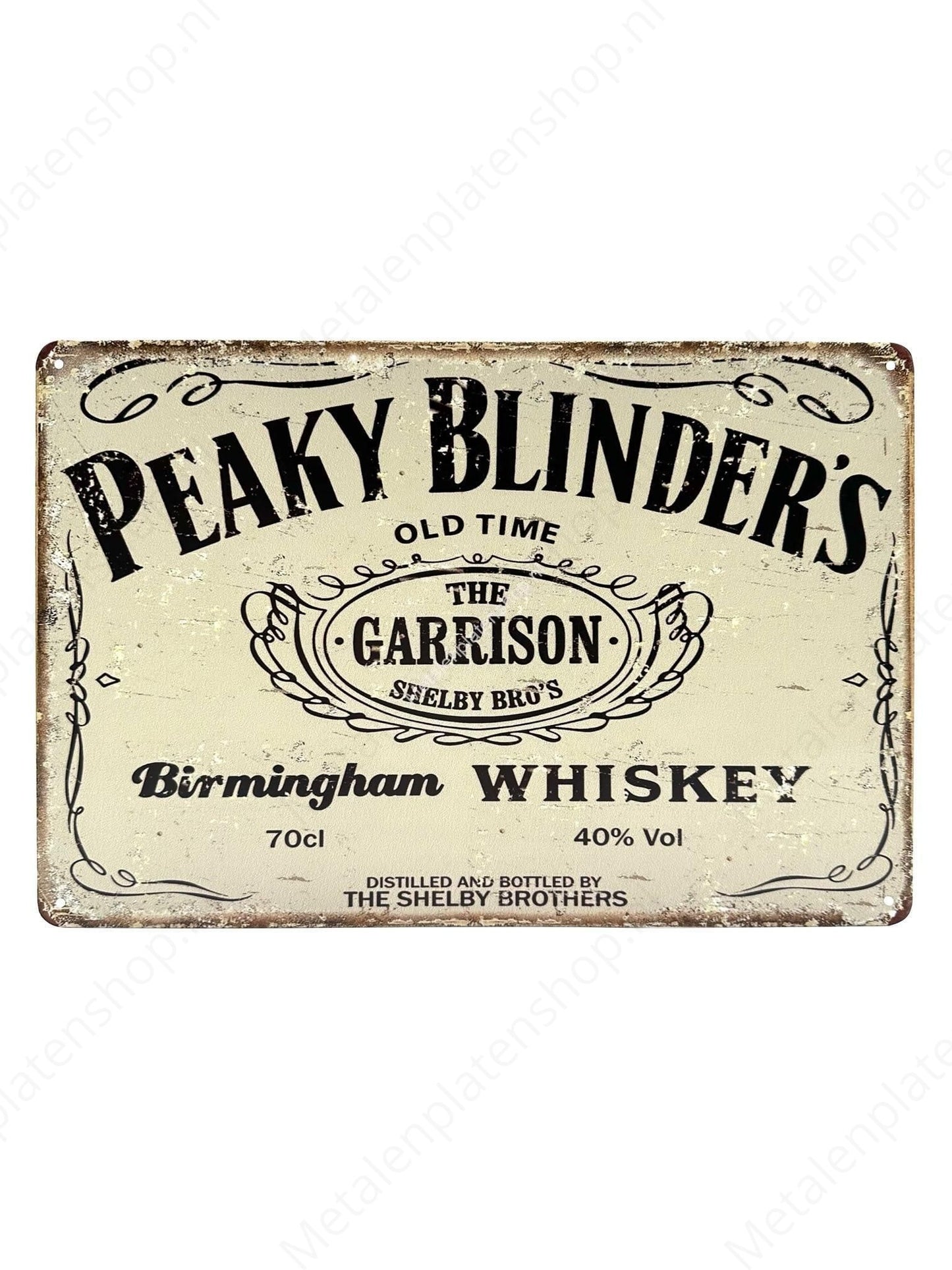 Peaky Blinders – Birmingham Whiskey – 40 % – Metallwandschild