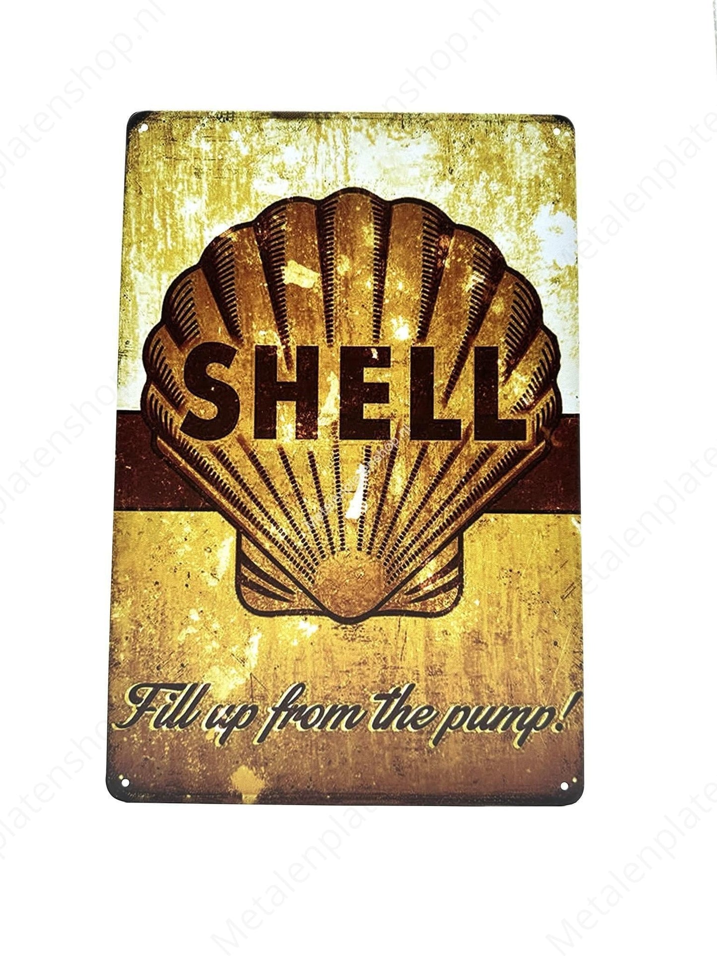 Shell – Tanken Sie an der Zapfsäule! - Metallwandschild
