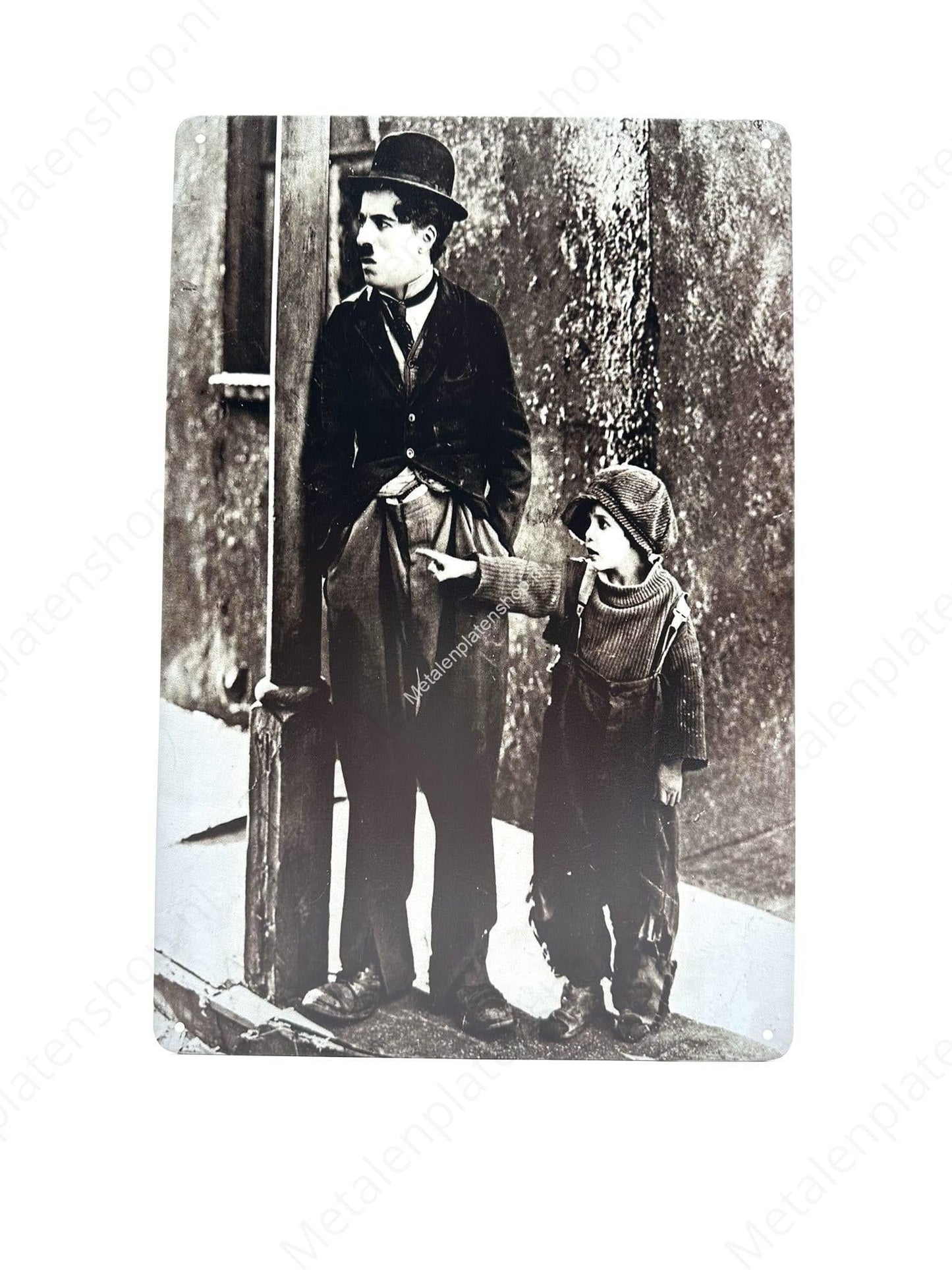 Charlie Chaplin - Look there - Metal Wall Sign