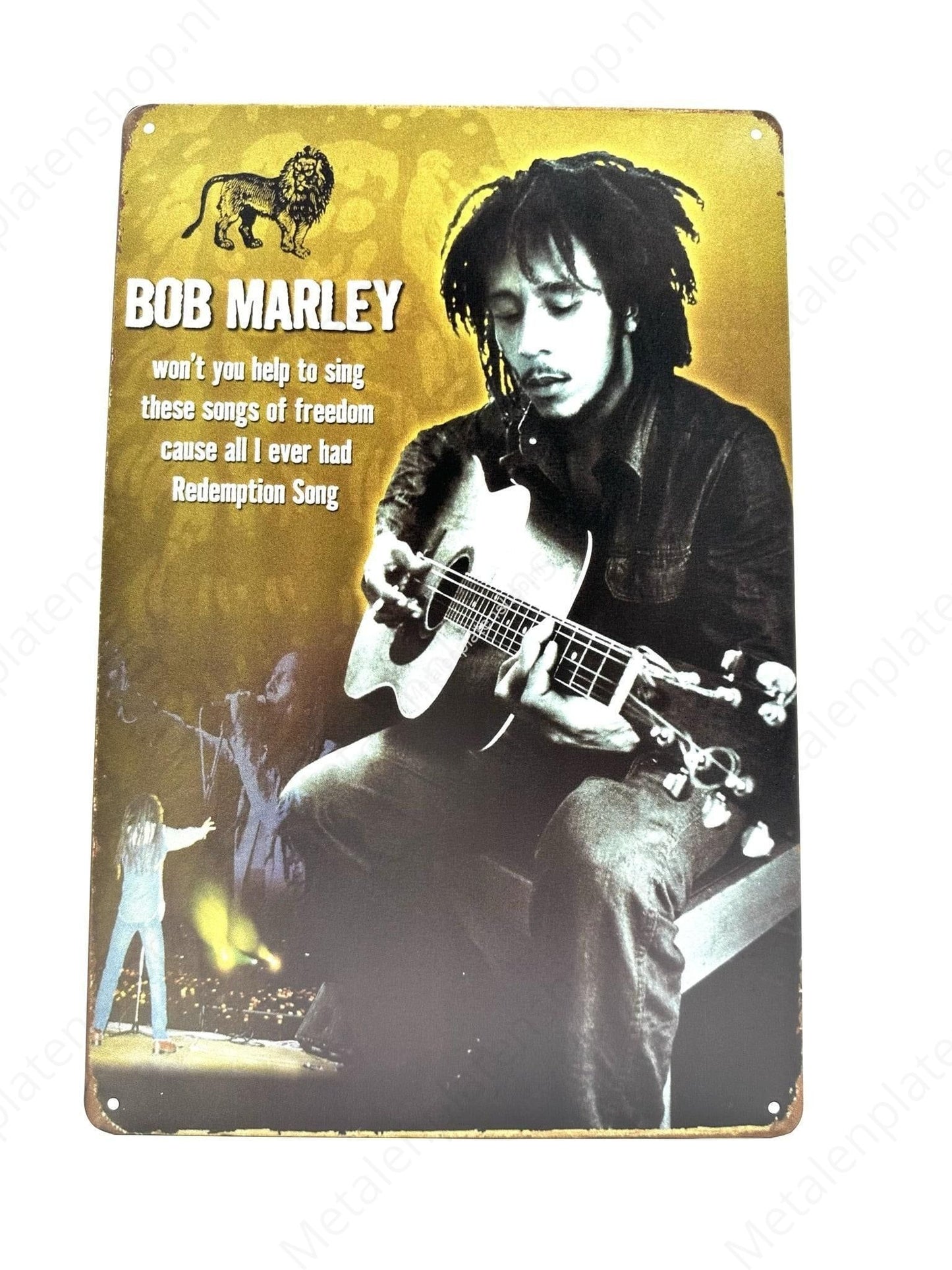 Bob Marley - Won't you help to sing these songs of freedom - Metal Wall Sign