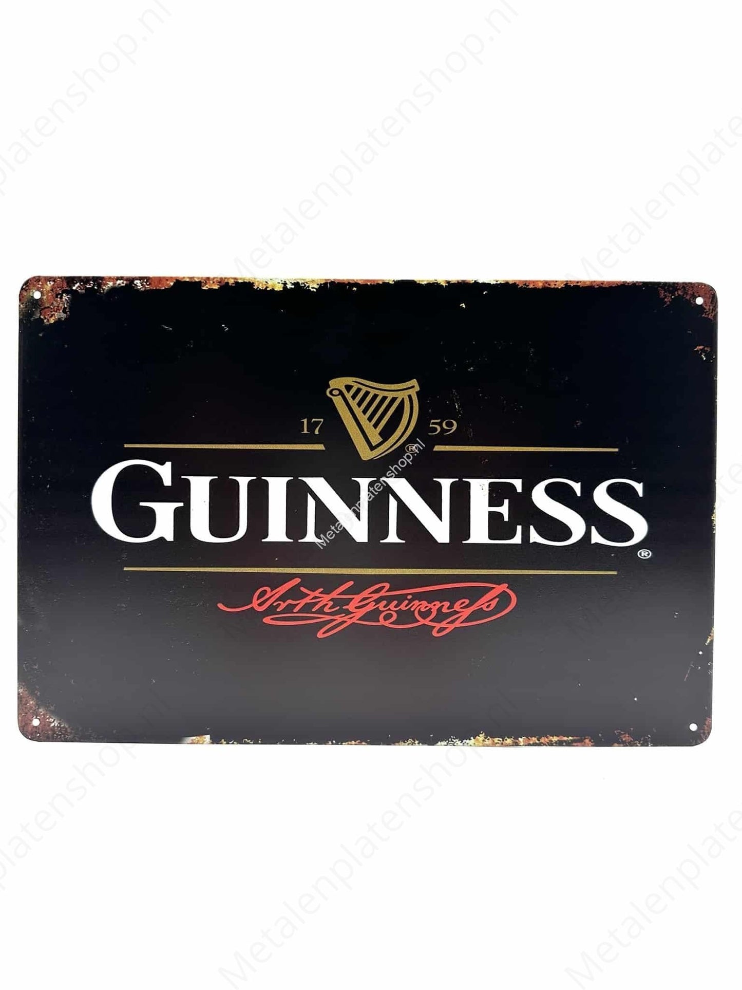 Metal Wall Sign - Guinness - 1759 - Black