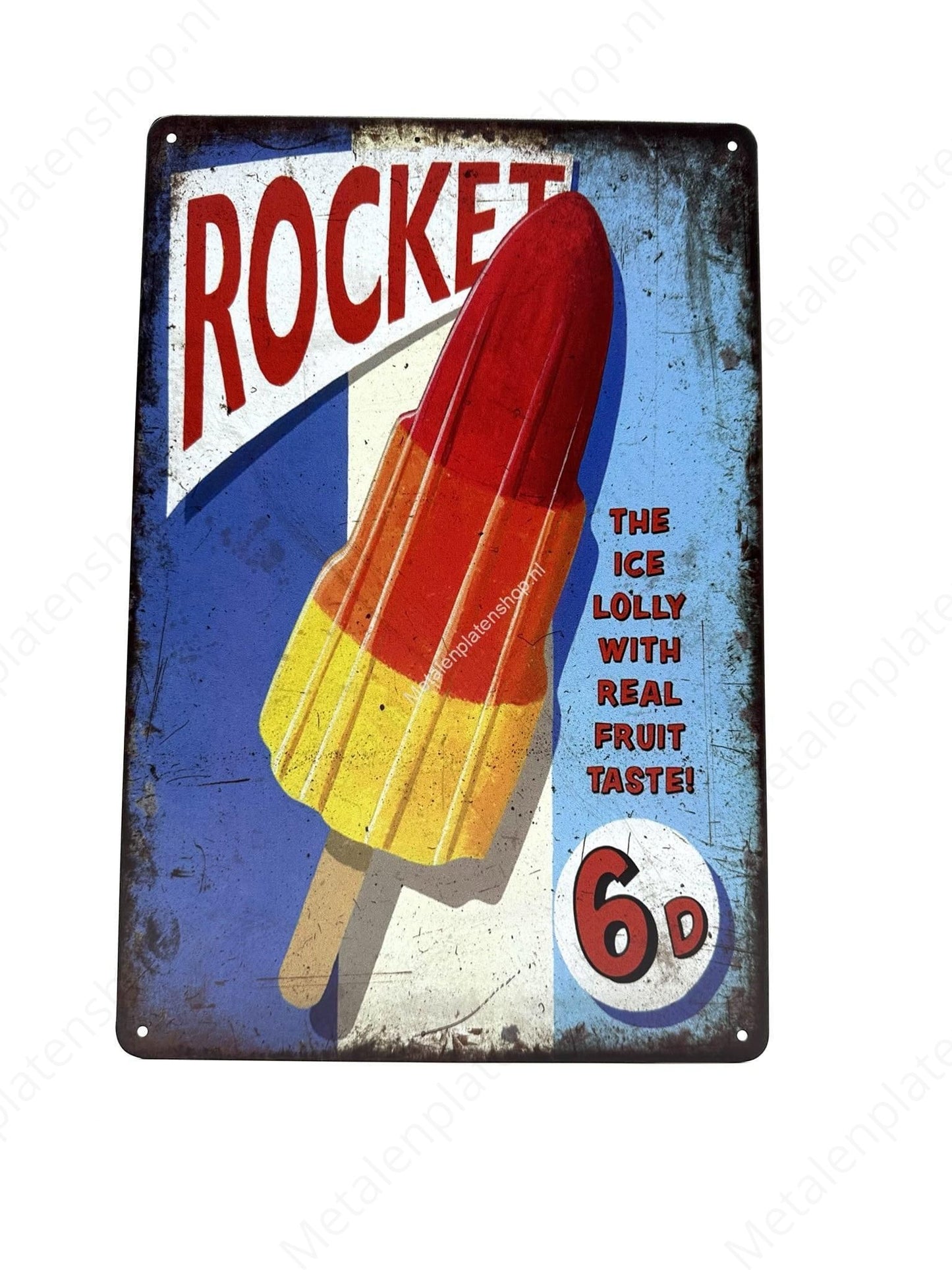 Rocket Ice Cream – Das Eis am Stiel mit echtem Fruchtgeschmack! - Metallwandschild