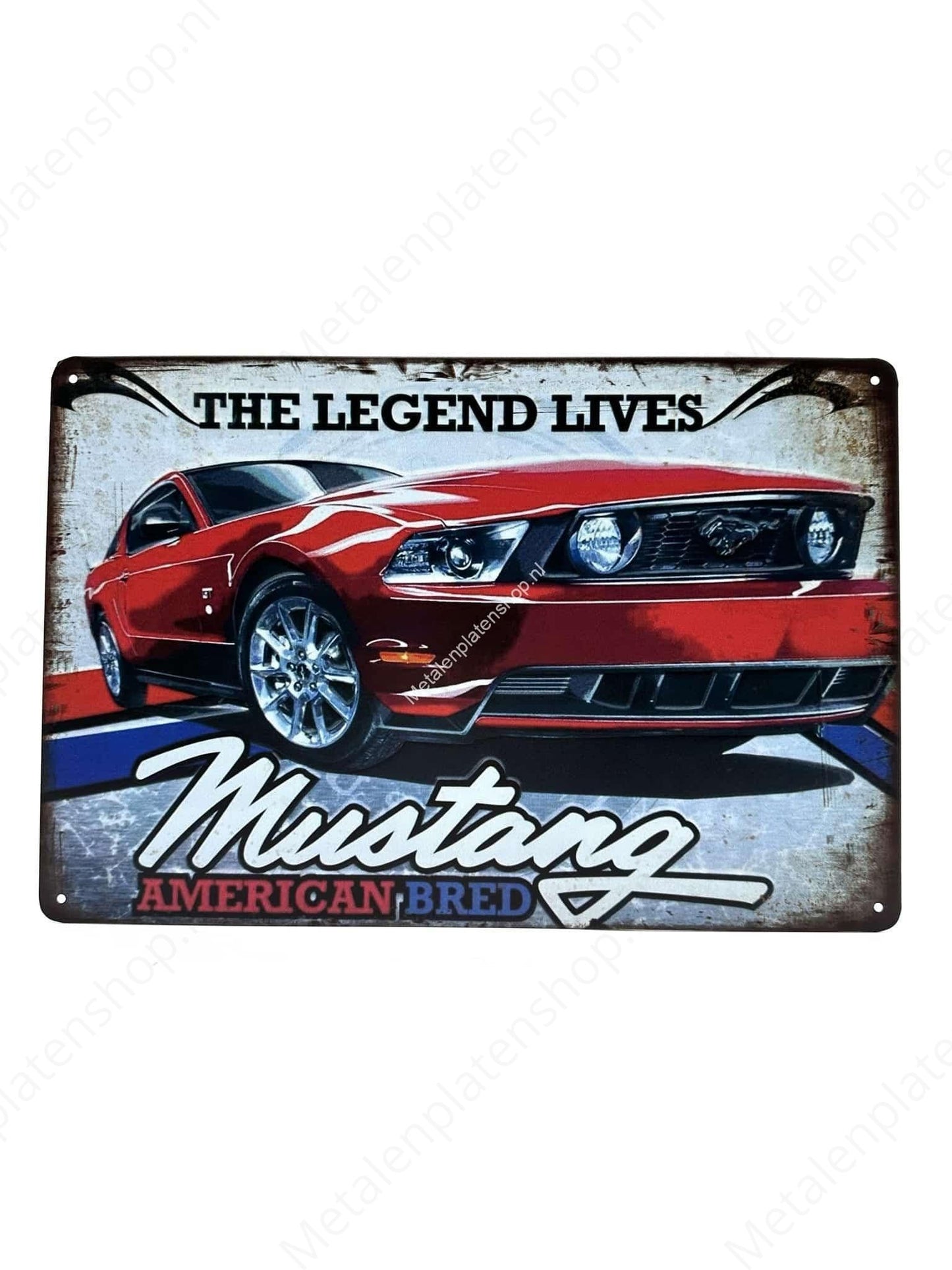 Die Legende lebt – Mustang – amerikanische Rasse – Metall-Wandschild