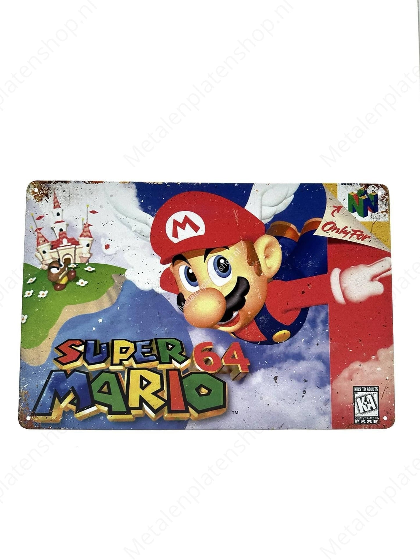 Super 64 Mario - Metal Wall Sign
