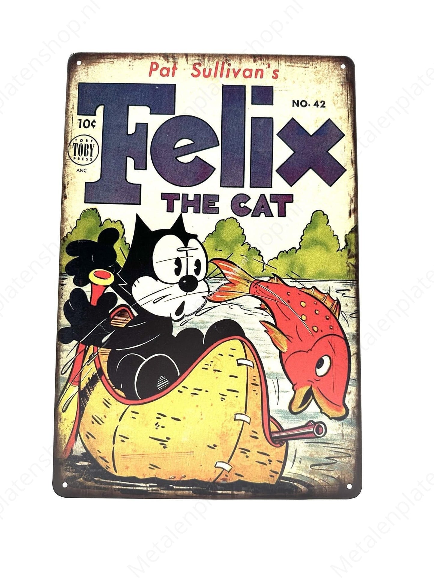 Felix the Cat – Fisch – Metallwandschild