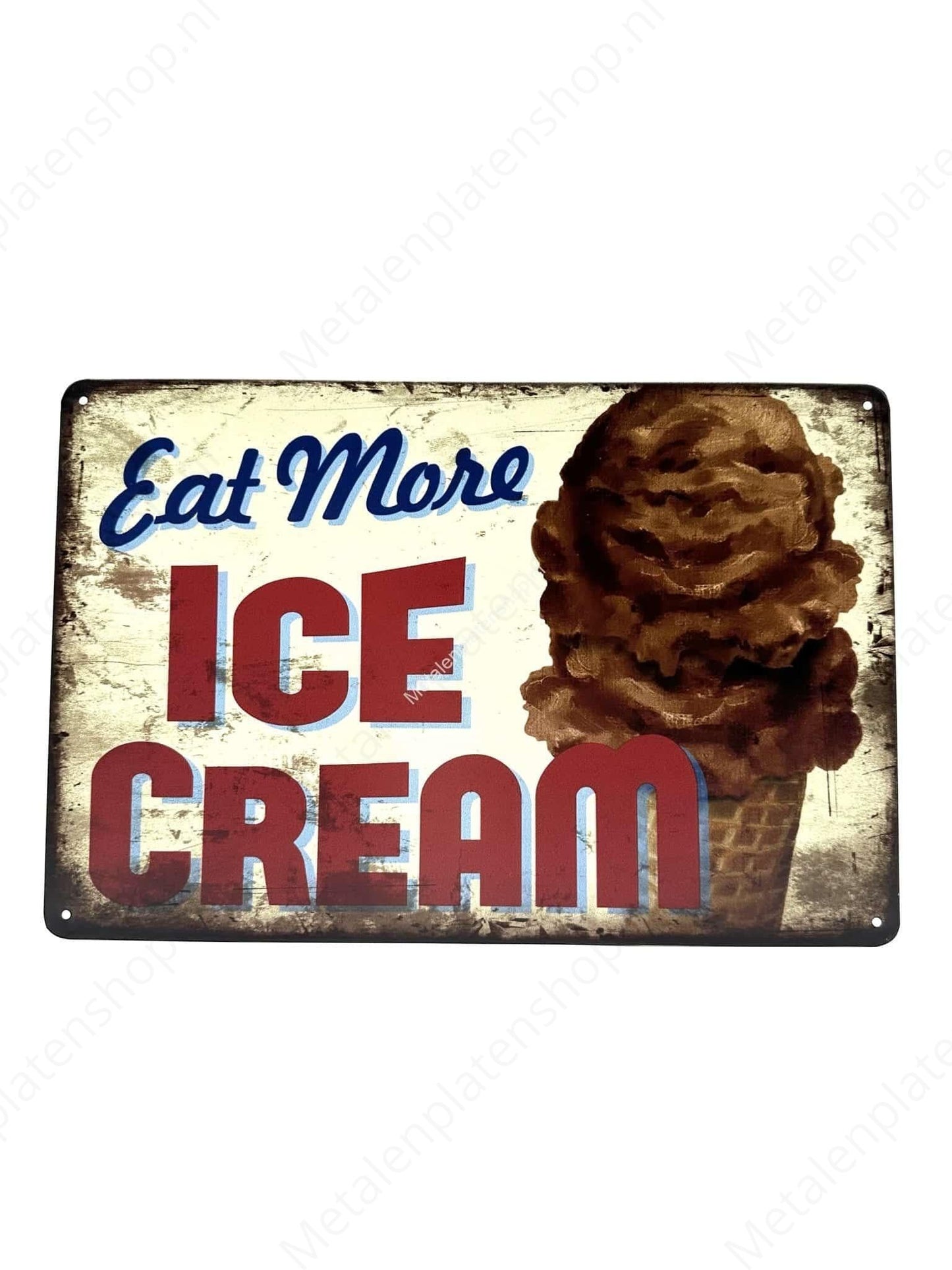 Eat More Ice Cream - Metall-Wandschild