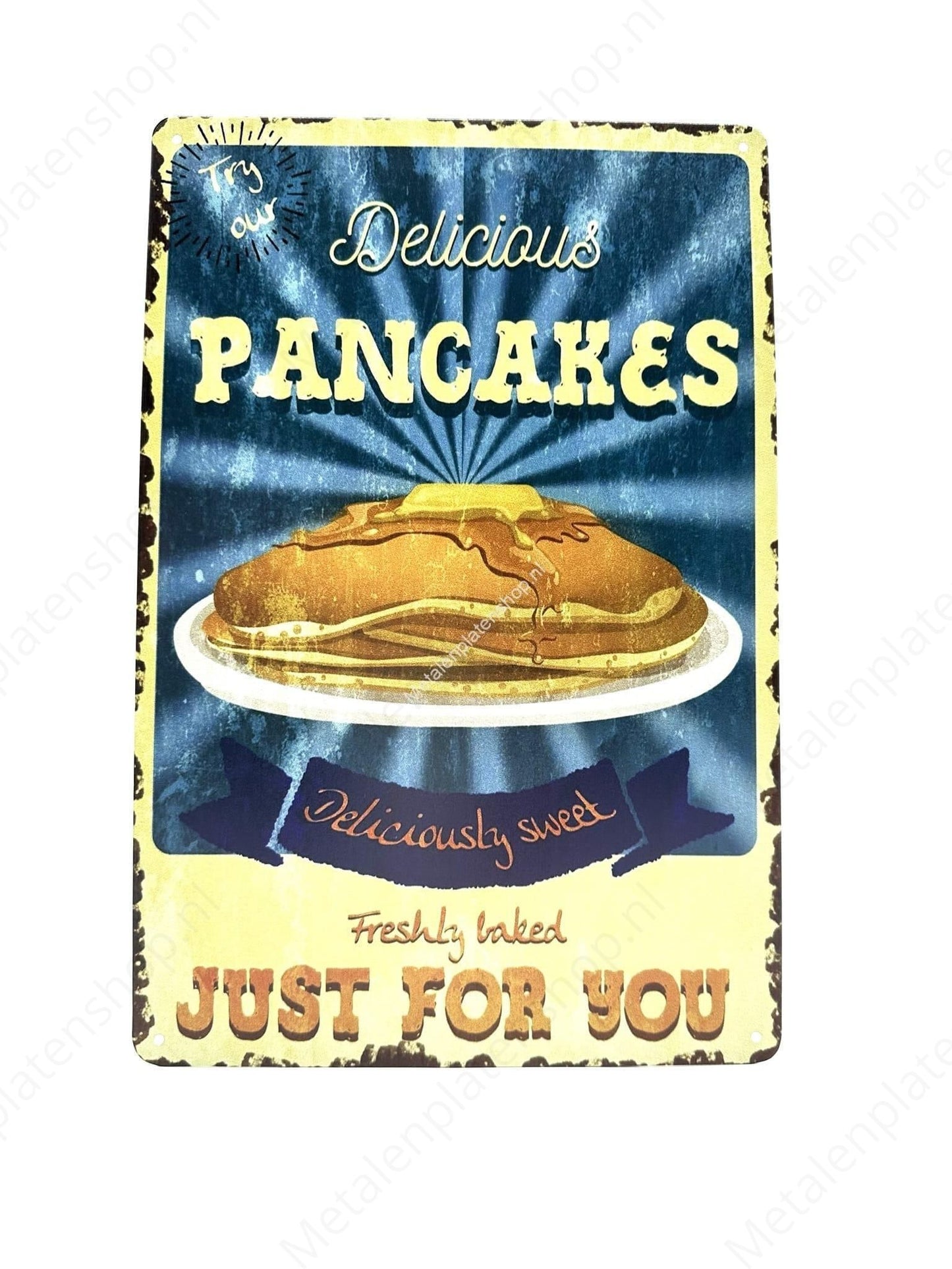 Leckere Pfannkuchen – Nur für Dich – Metall-Wandschild