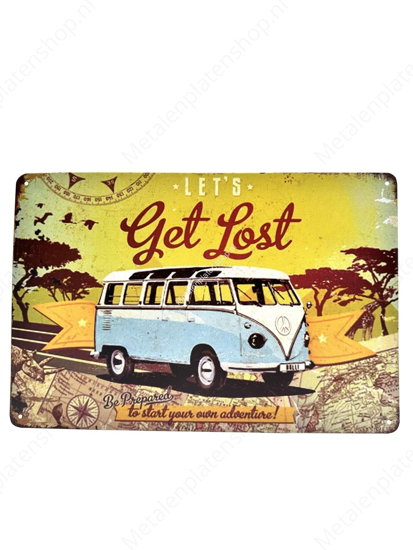 Lets Get Lost – Volkswagen Bus – Metallwandschild