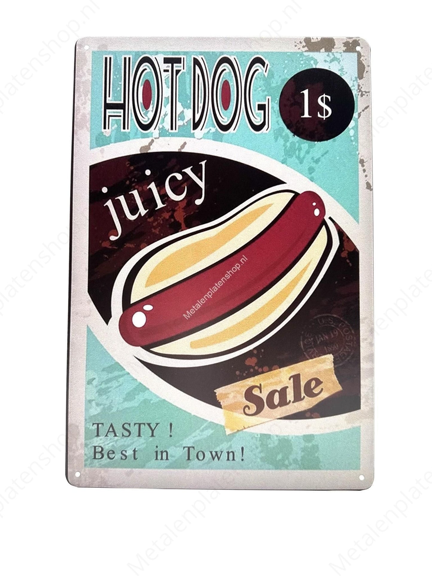 Hotdog – LECKER! - Best in town - Metallwandschild