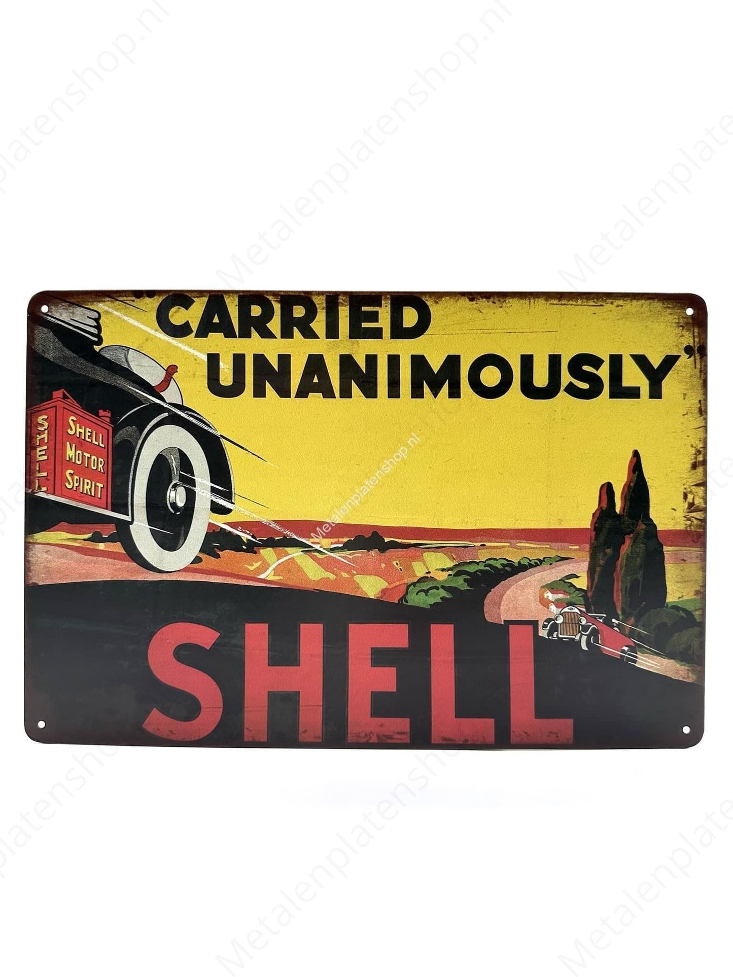 Einstimmig angenommen – Shell – Metall-Wandschild