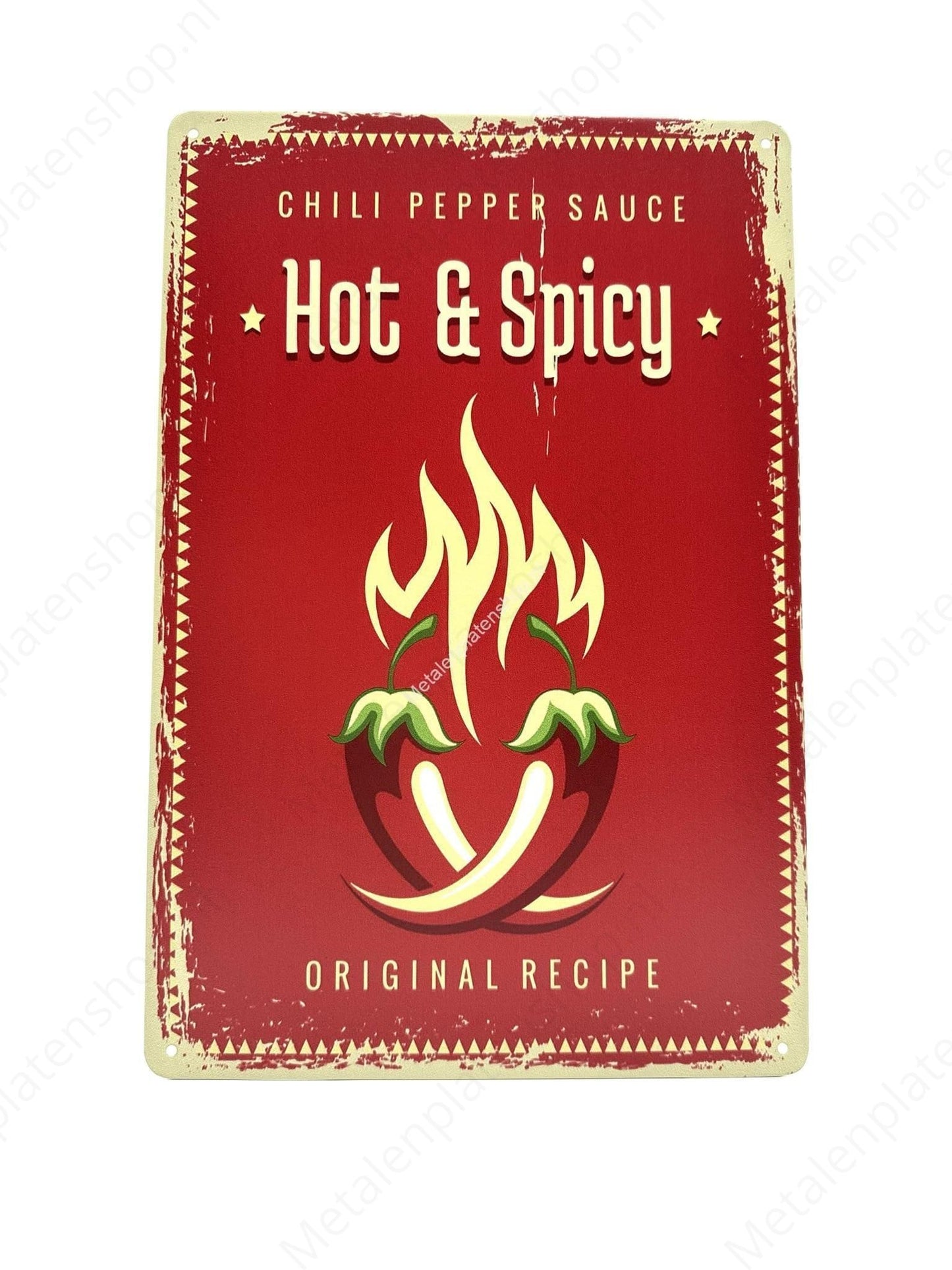 Hot &amp; Spicy - Orginal Recipe - Metal Wall Sign