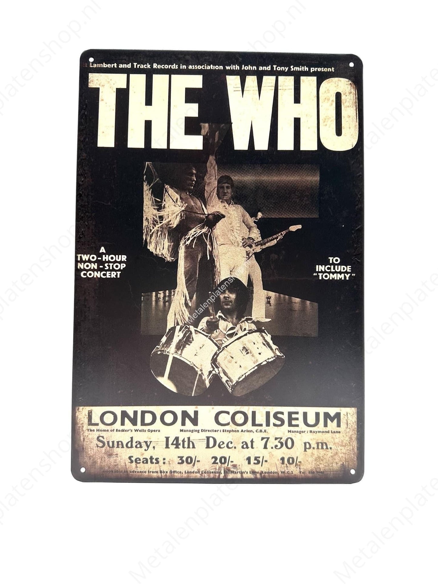 The Who - Poster - London Coliseum - Metal Wall Sign