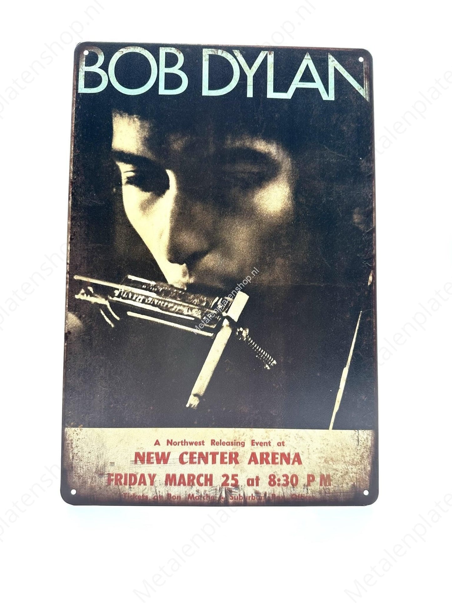 Bob Dylan – New Center Arena – Poster – Metallwandschild