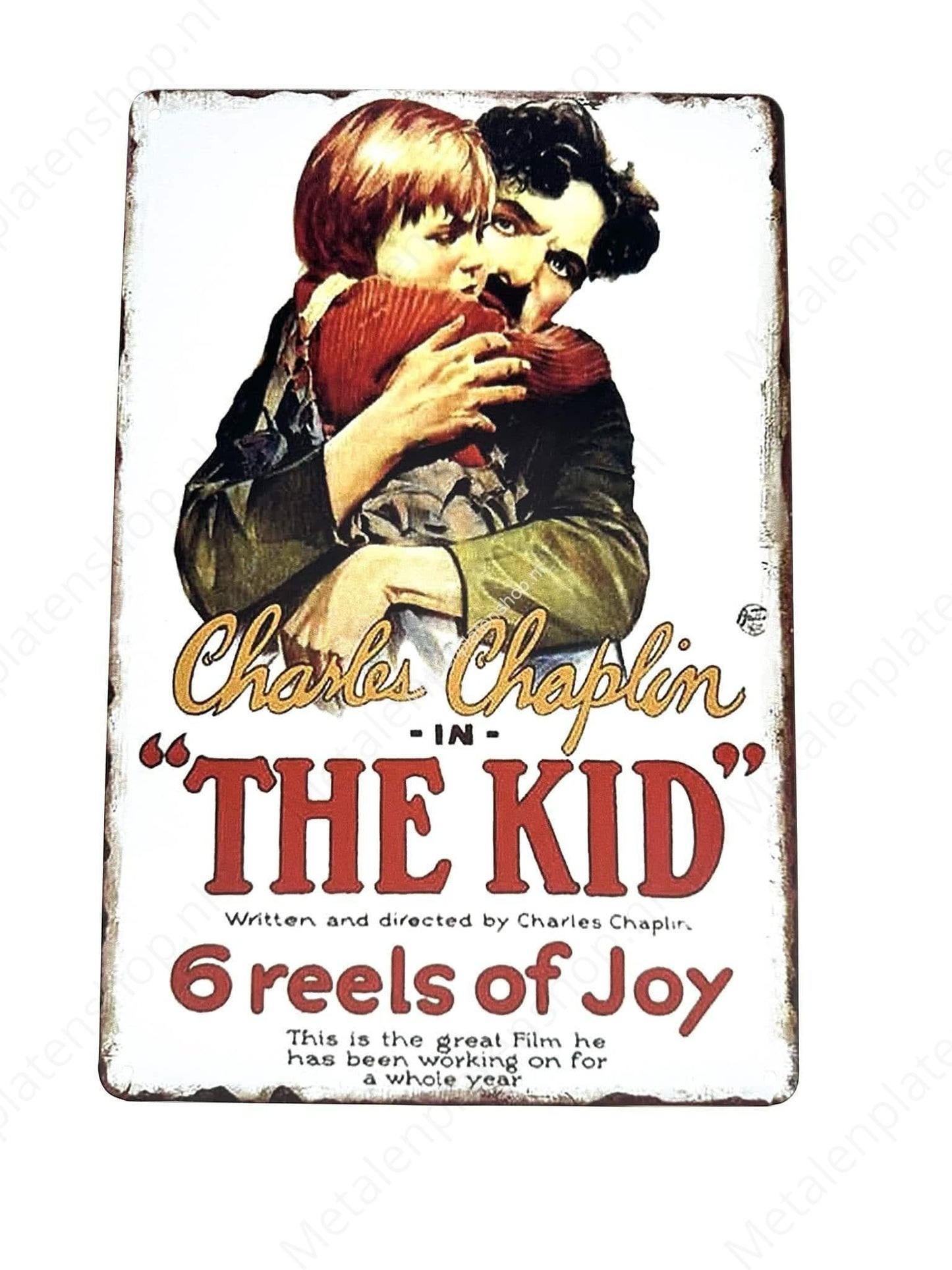 Charlie Chaplin – The Kid – Metallwandschild