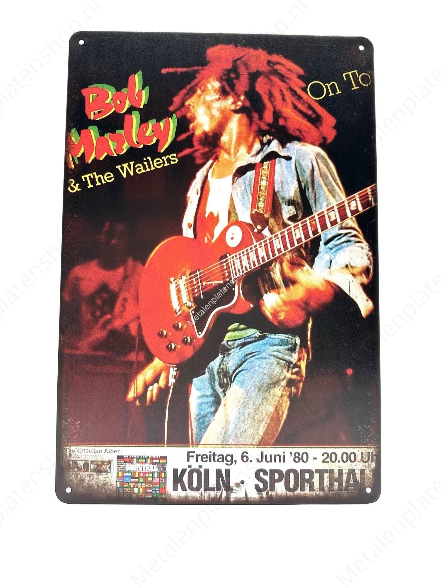 Bob Marley – Kölner Sporthalle – Metallwandschild