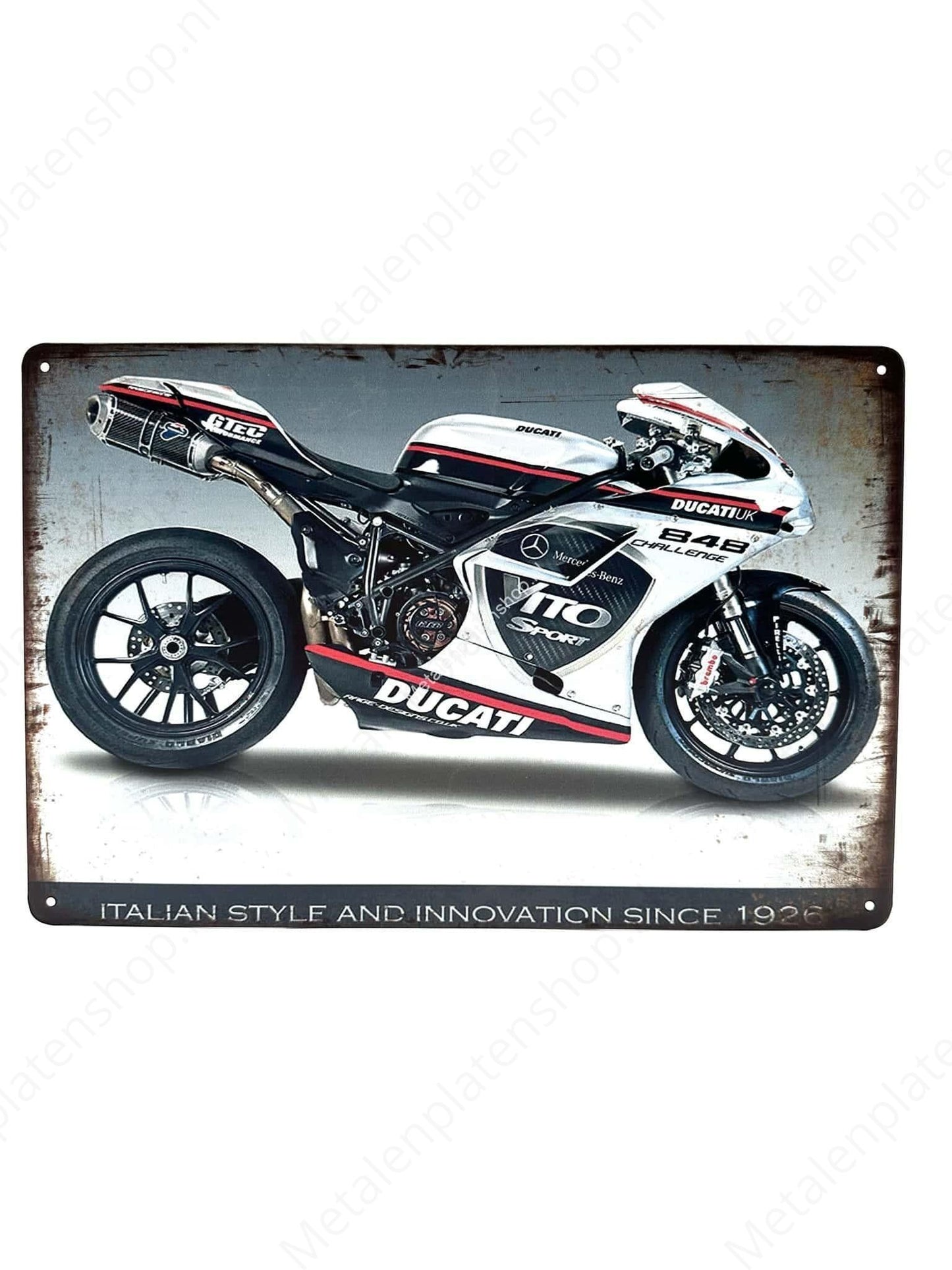 Ducati Mercedes – Metallwandschild