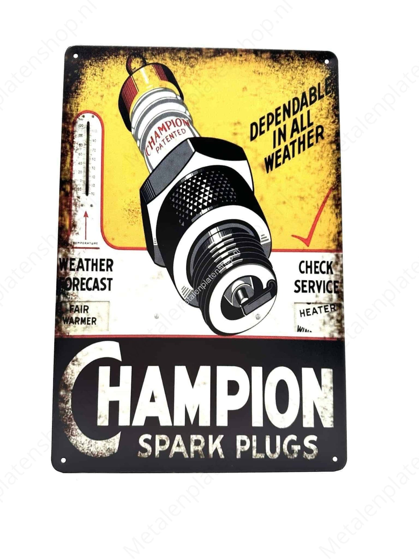 Champion Spark Plugs – Zündkerzen – Metall-Wandschild