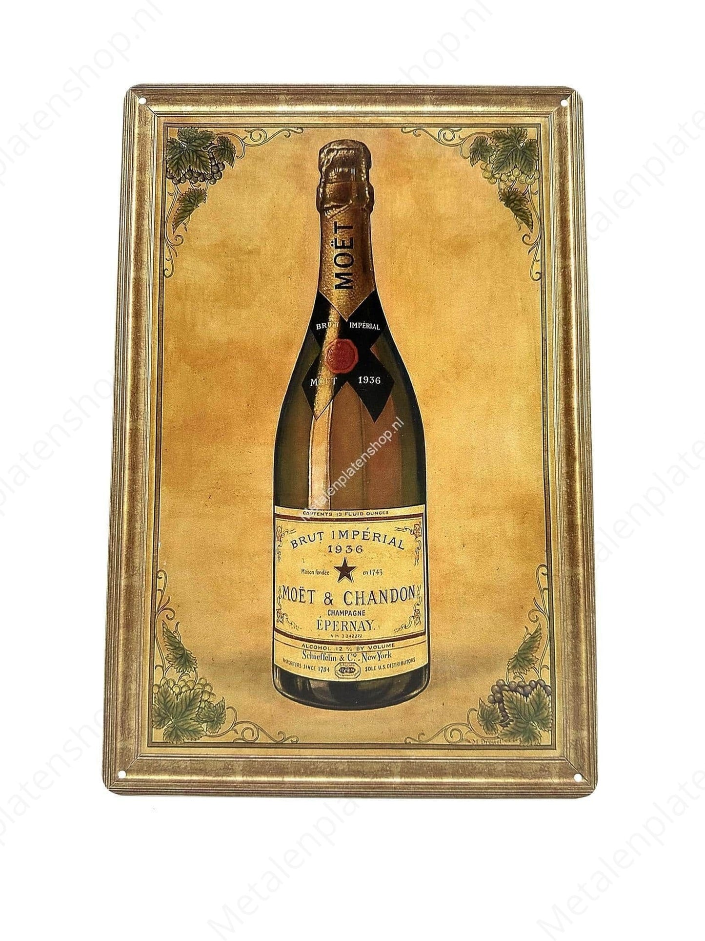Moet &amp; Chandon – Brut – 1936 – Metallwandschild
