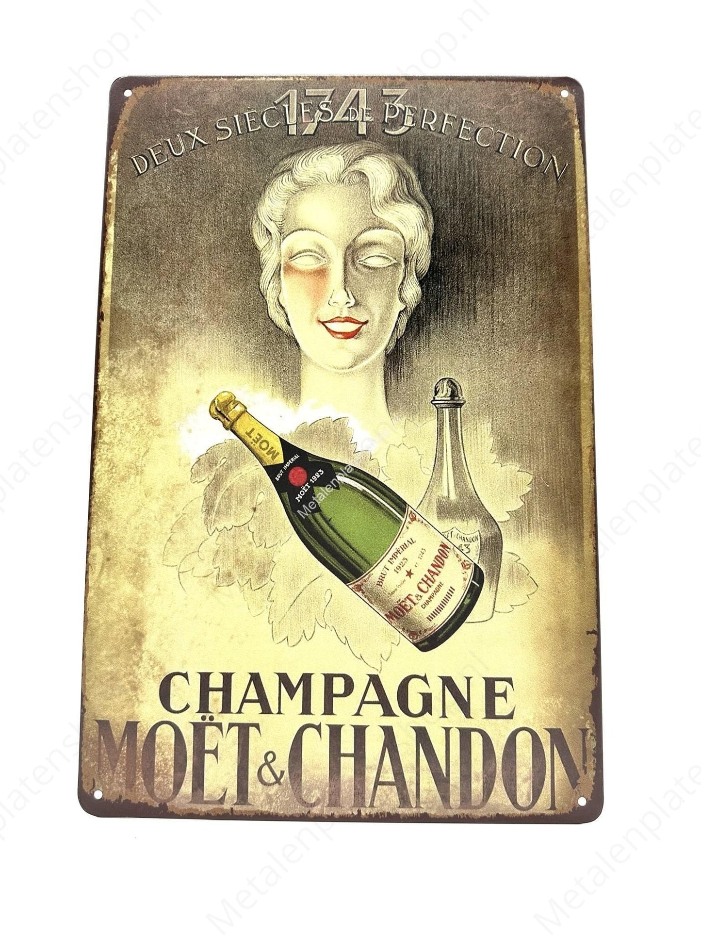 Moet &amp; Chandon – Champagner – Metall-Wandschild