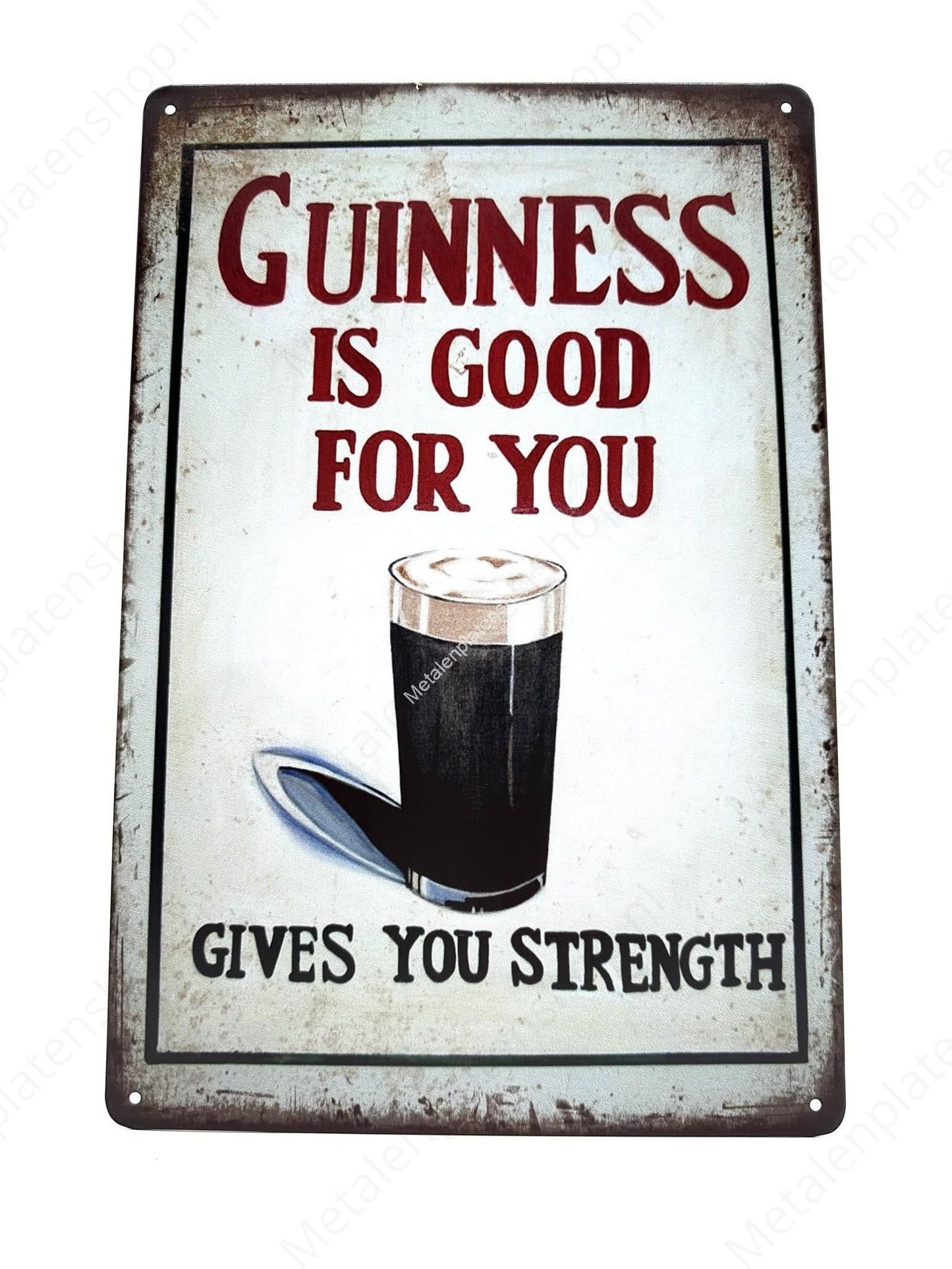 Guinness ist gut für dich - Gibt dir Kraft - Metallwandschild