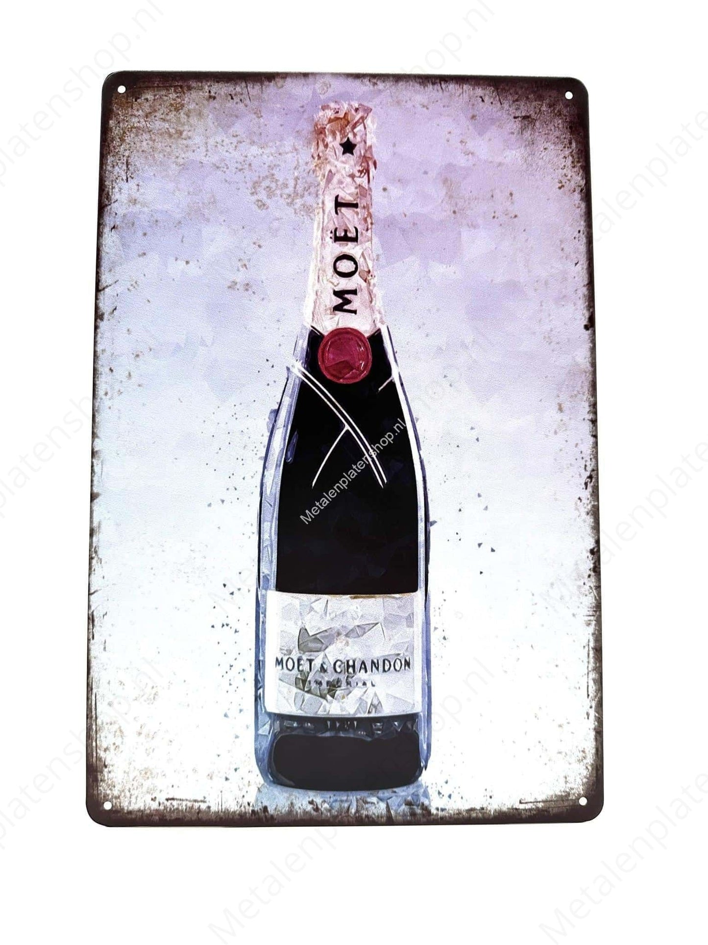 Must - Champagner - Flasche - Metall Wandschild