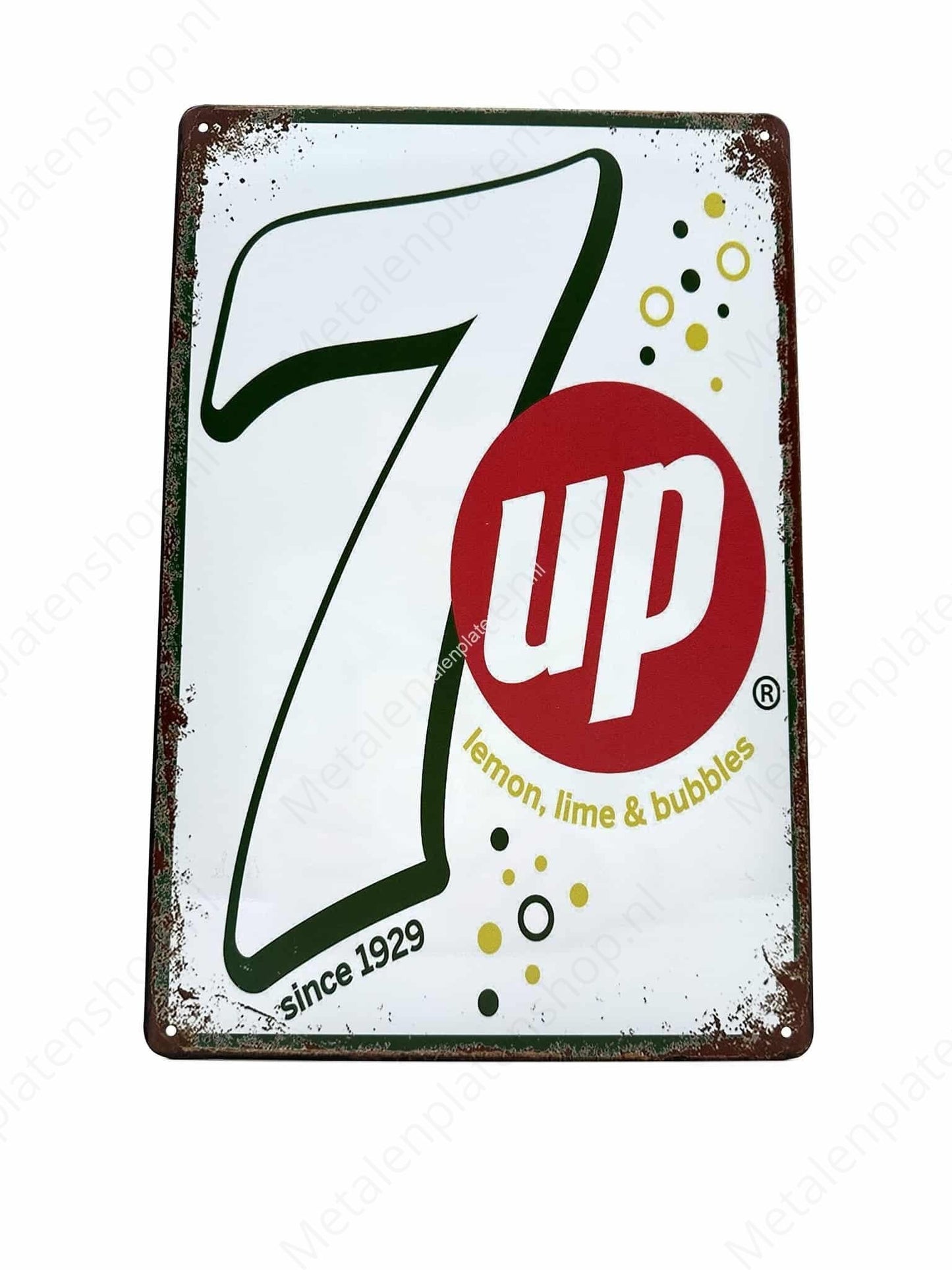 7UP - Lemon, lime &amp; bubbles - Metal Wall Sign