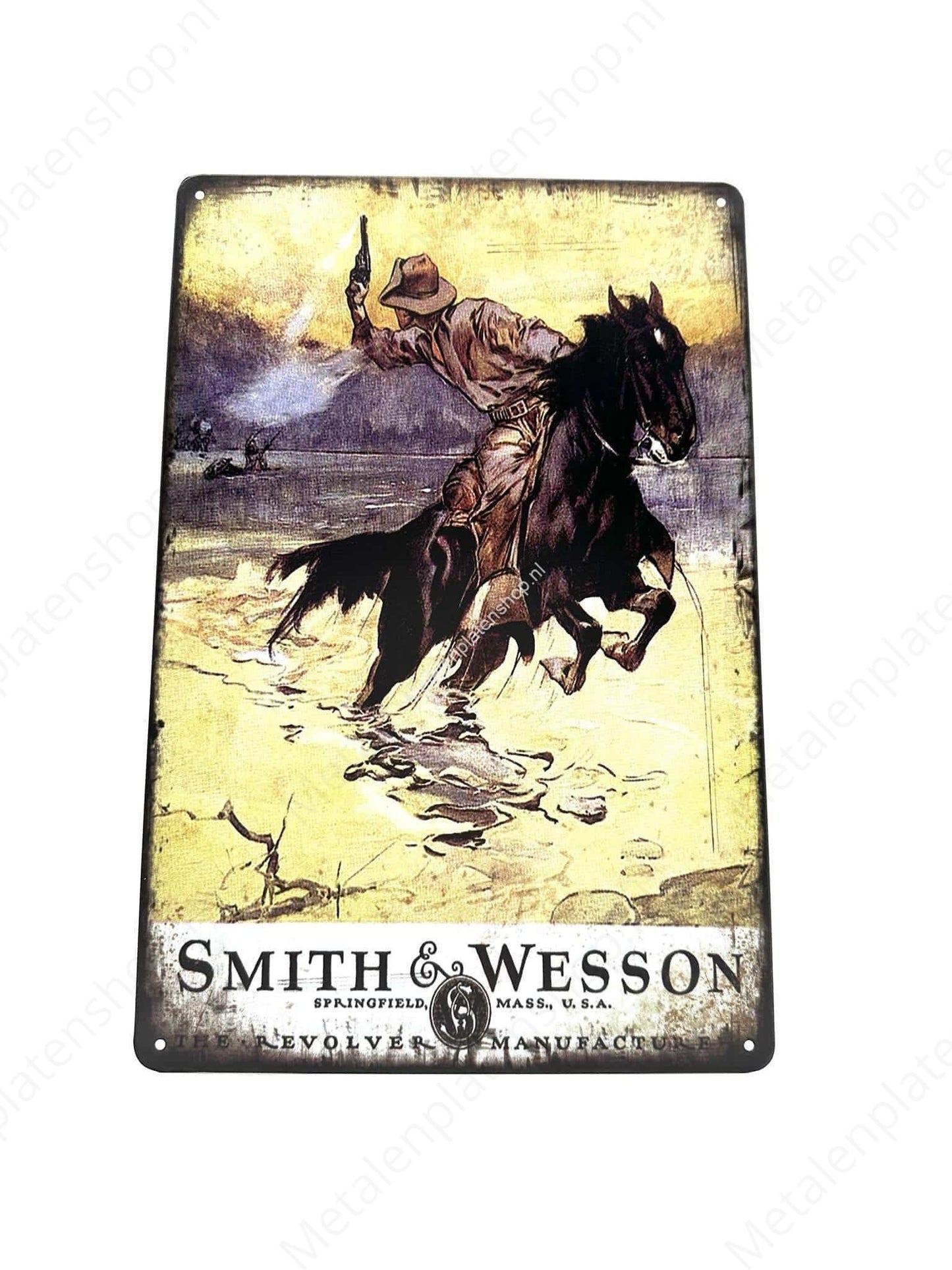 Smith &amp; Wesson – Revolverherstellung – Metallwandschild