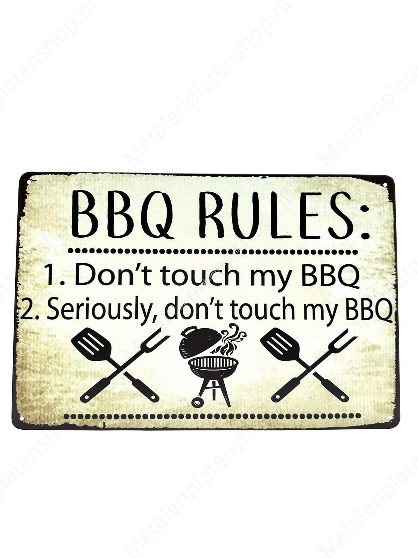 BBQ Rules - Metal Wall Sign