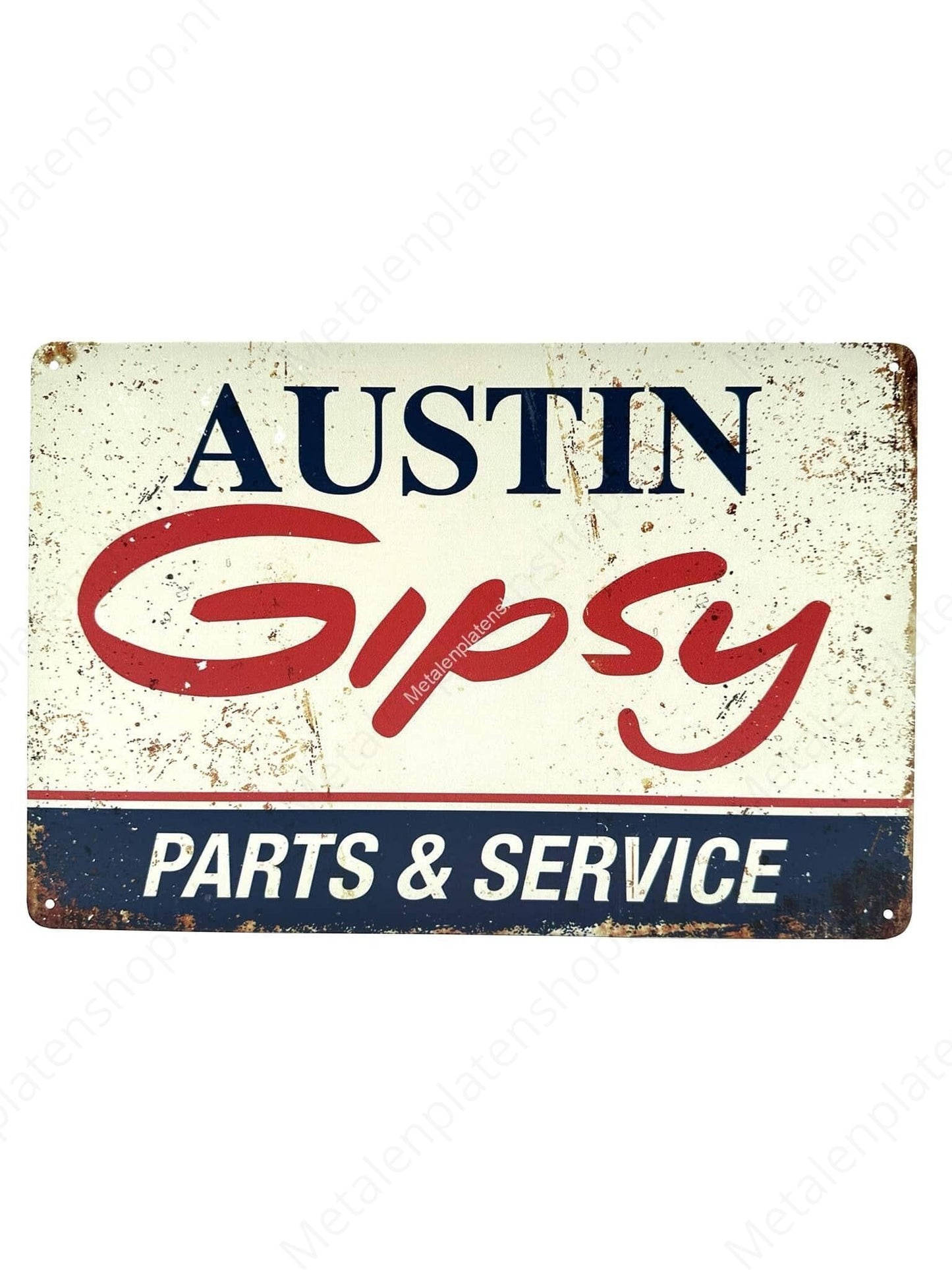 Austin Gipsy – Teile &amp; Service – Metallwandschild