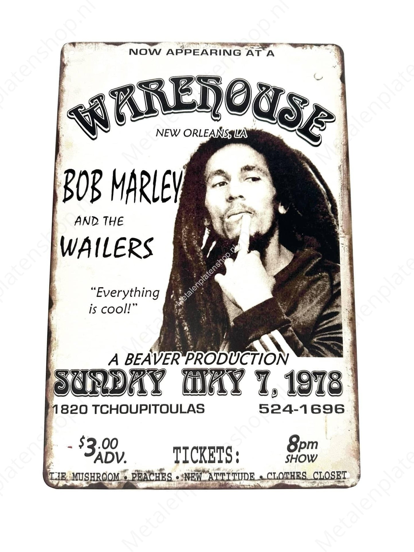 Bob Marley and the Wailers – Alles ist cool! - Metallwandschild
