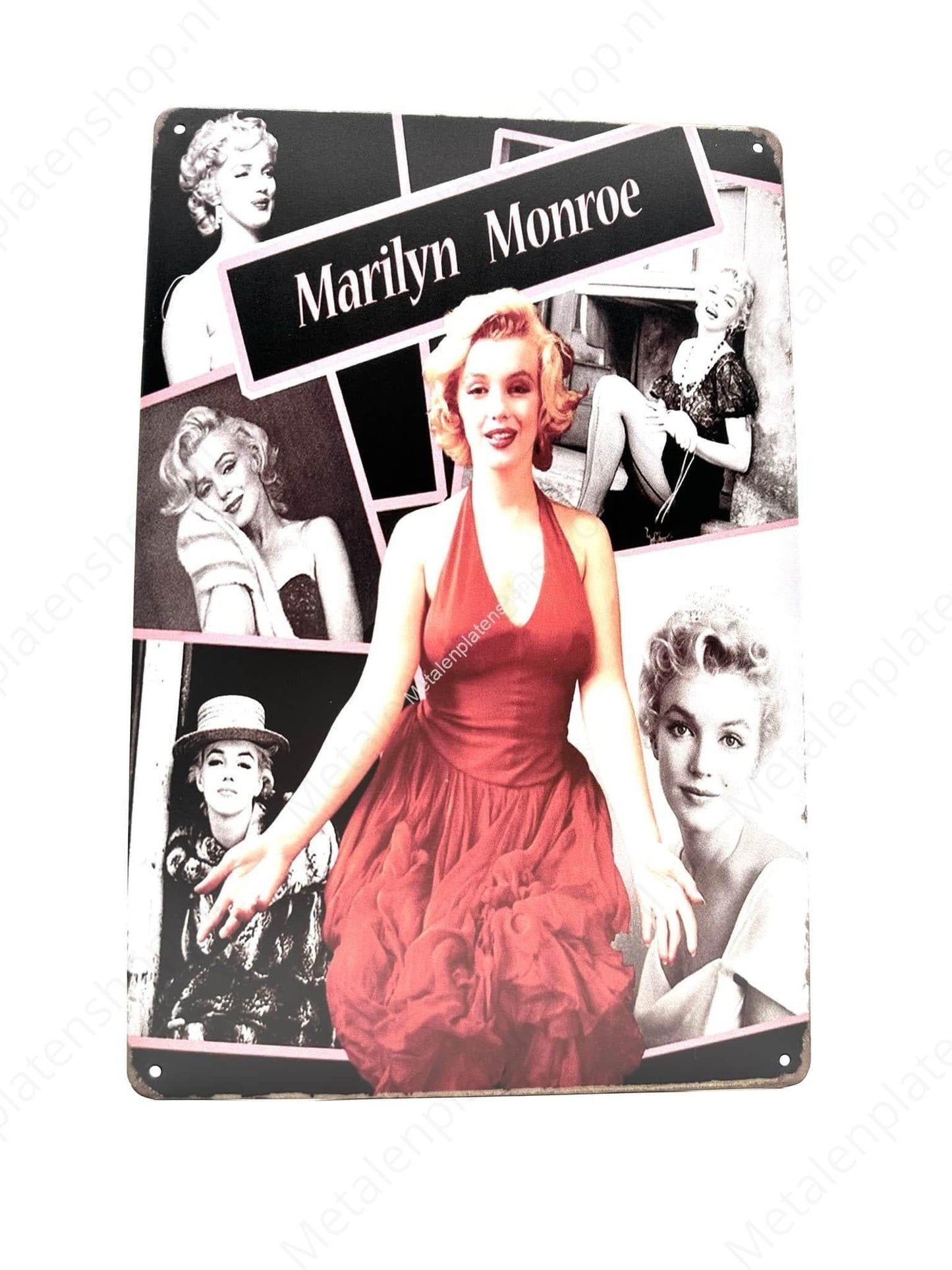 Marilyn Monroe - Red Dress - Metal Wall Sign