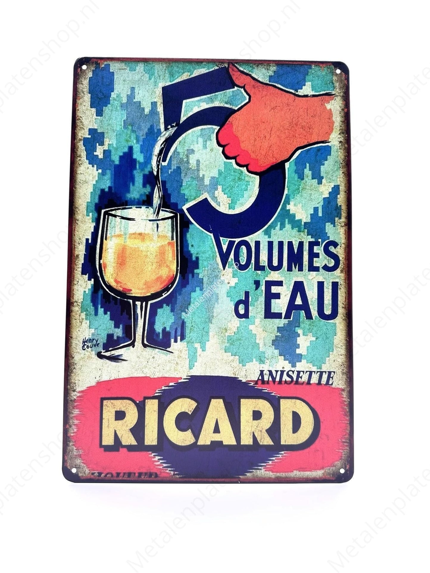 RICARD - Volumes d'EAU - Metal Wall Sign