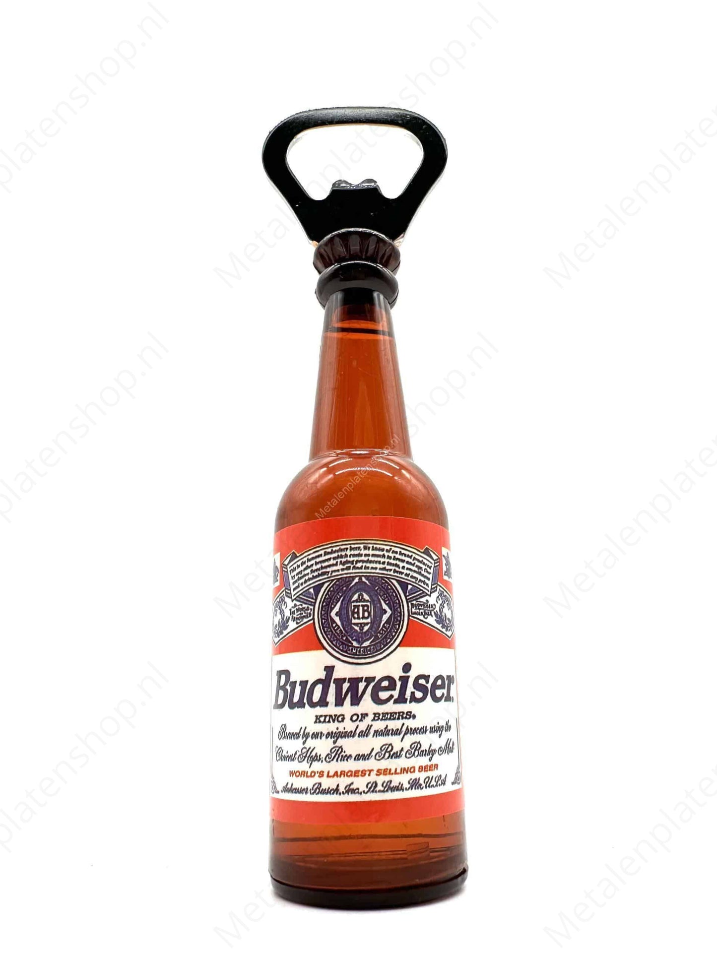 Bier- oder Flaschenöffner mit Magnet - Budweiser - 14cm - Metallwandschild