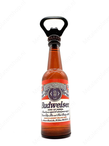 Bier- oder Flaschenöffner mit Magnet - Budweiser - 14cm - Metallwandschild